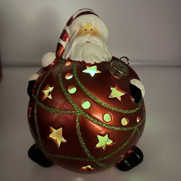 Light Up Color Changing Santa decorative Figure With Satin Lined Gift Box - Picture 1 of 10